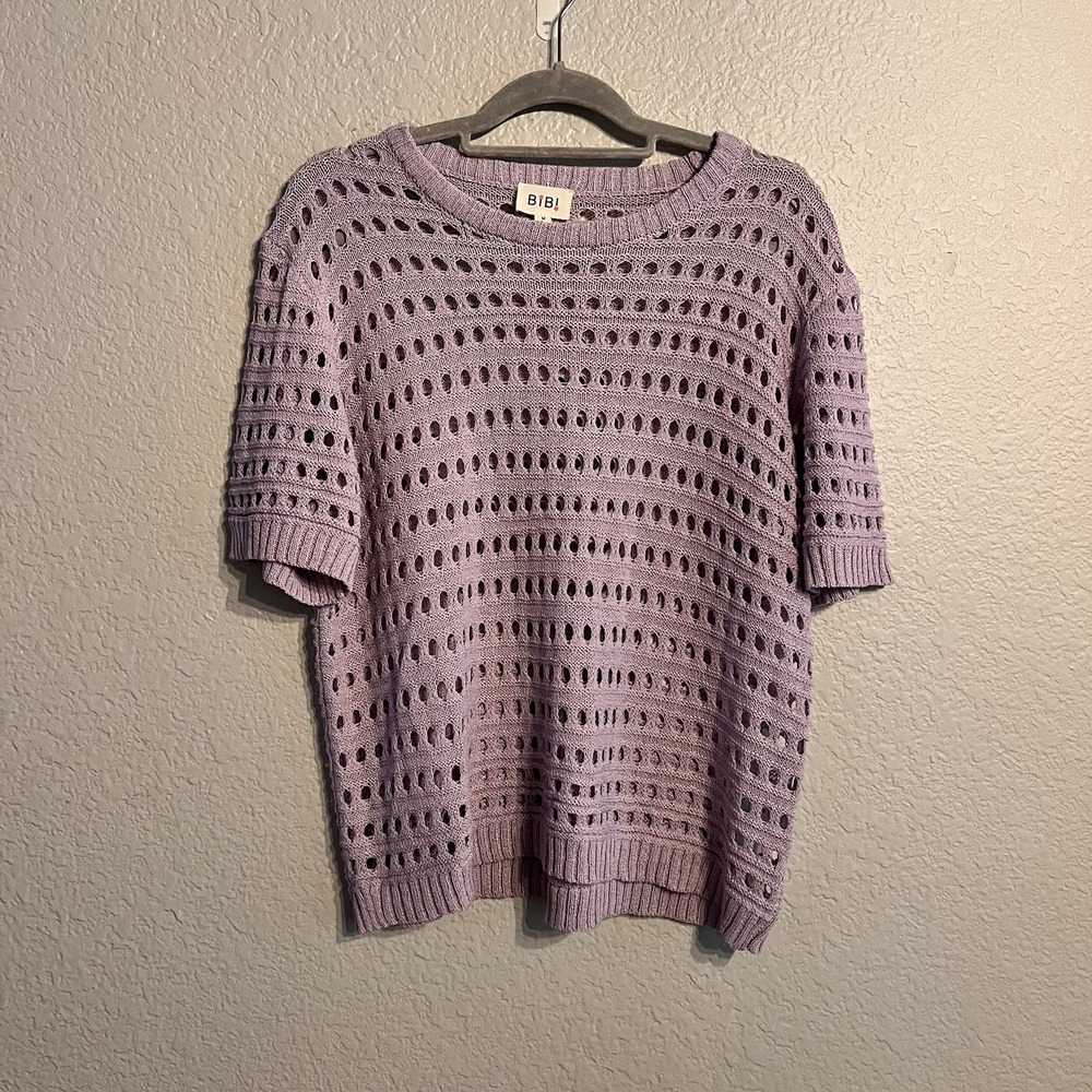 Bibi Purple Crochet Blouse. Size M. So Cute!‎